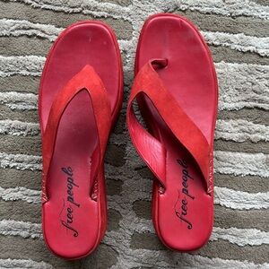 Free People Red Haven Platform Sandals